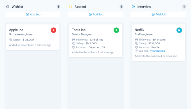 Shows how you can use hipCV to track your job applications