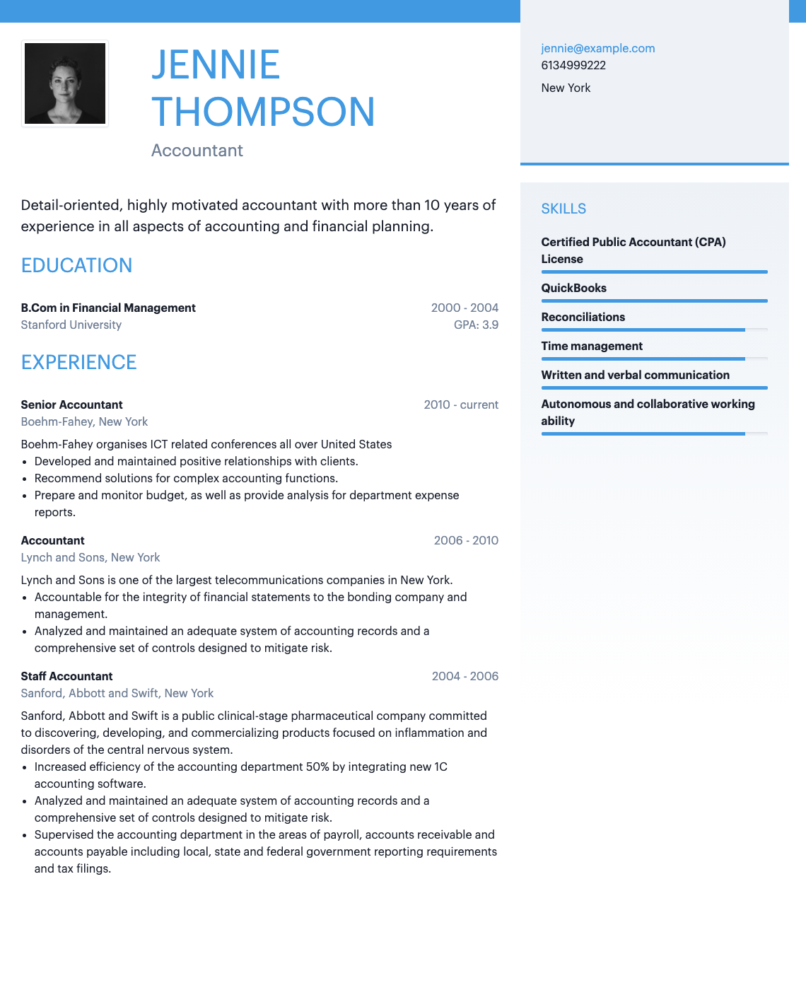 Stanford Resume Template Word